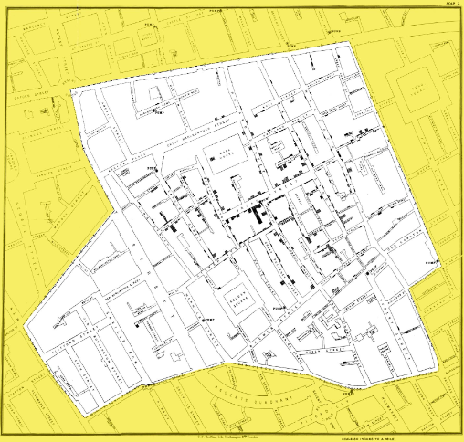 John Snow's 1854 cholera map